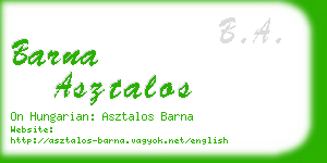 barna asztalos business card